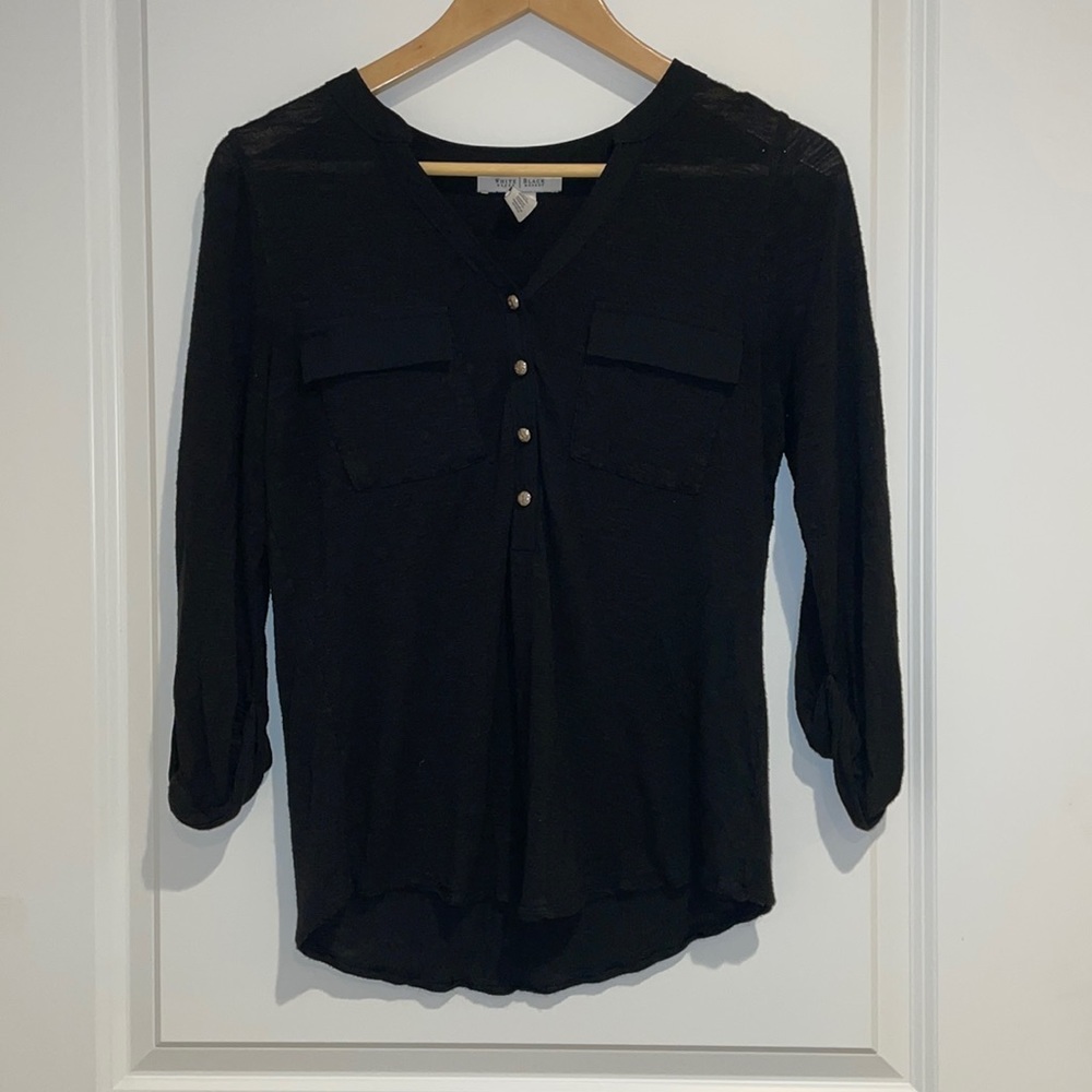 White House Black Market Black Long Sleeve Shirt